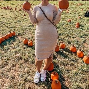 Vici yasmine dress long sleeve ruched drawstring size large